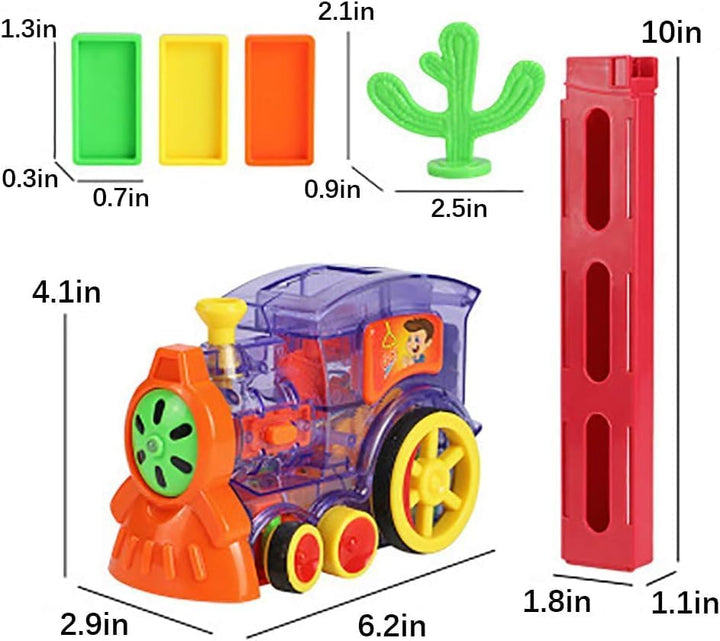 OBEST Domino Zug Spielzeug Set, Elektrischer Zug 200PCS der Domino Rallye, Modell Spielzeug Set mit