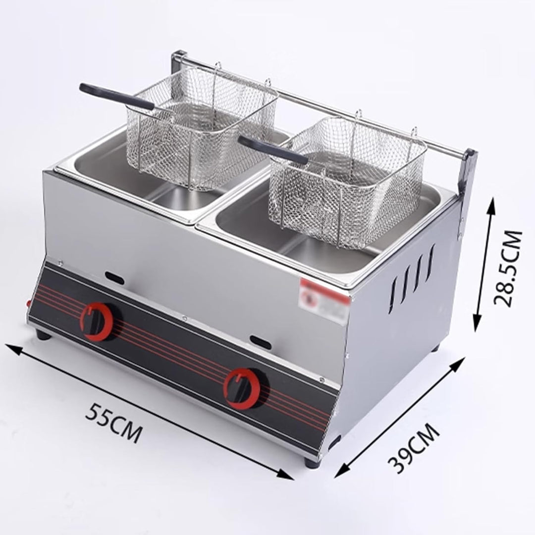 LXURY Outdoor-Gas Fritteuse, Fritteuse mit Ölfiltration, Gas-fritteuse, für Pommes Frites Restaurant