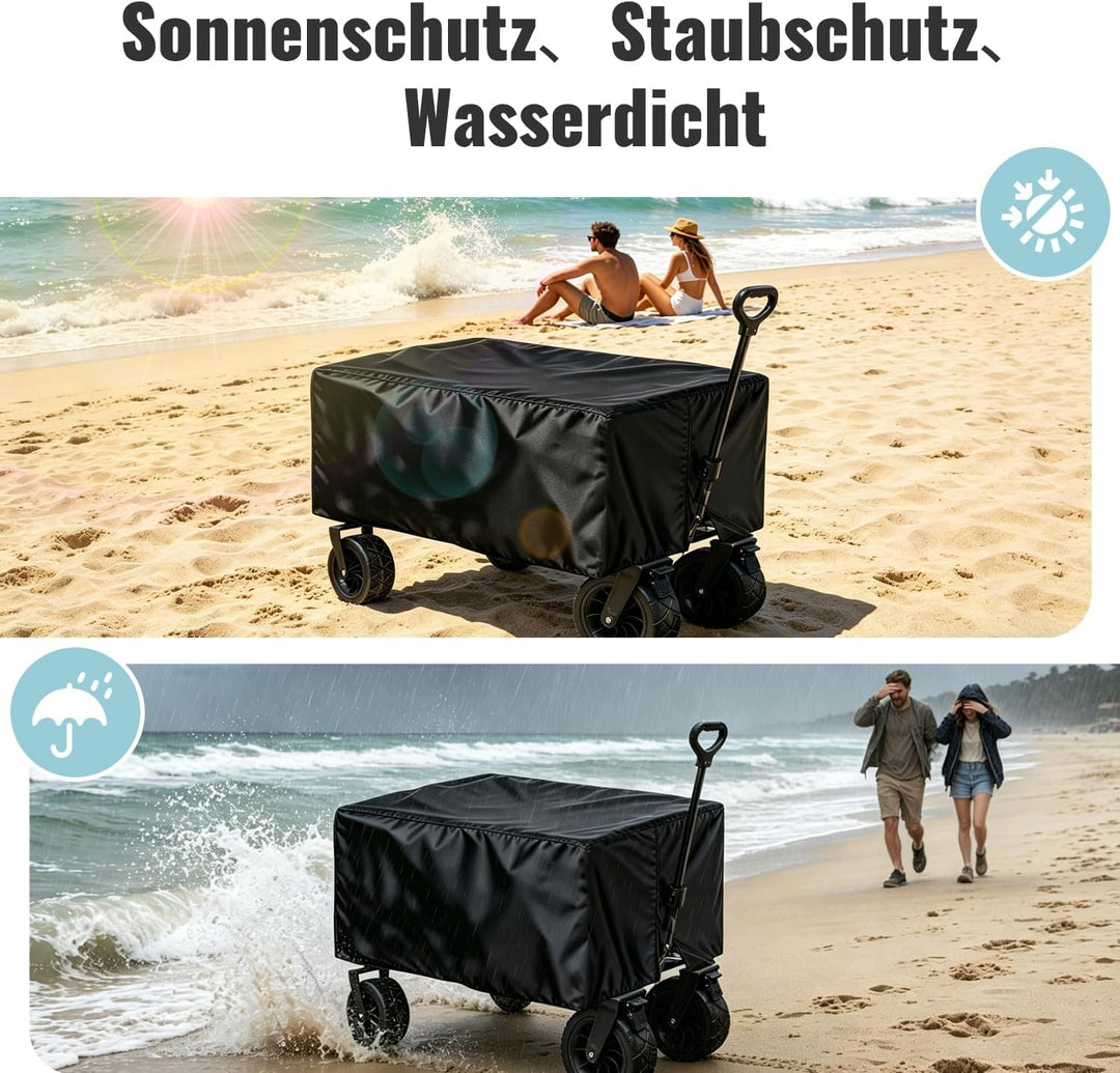 SANYCASA 600D Bollerwagen Regenschutz Abdeckung für Bollerwagen, Gartenwagen Wasserdicht, Outdoor Fa