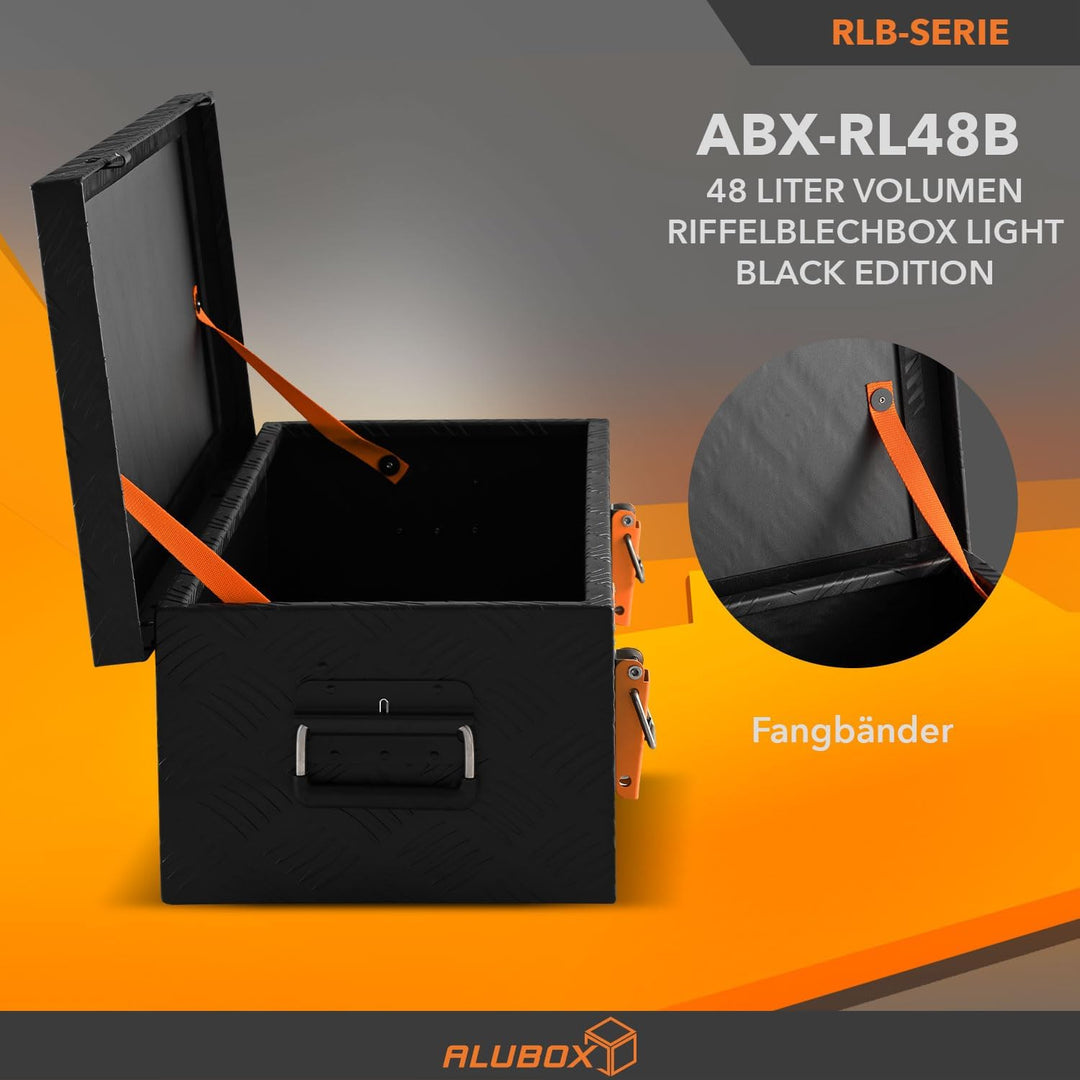 alubox Werkzeugkiste Riffelblech ABX-RL48B Aluminium 1,5mm Werkzeugkiste leicht und robust 48 Liter