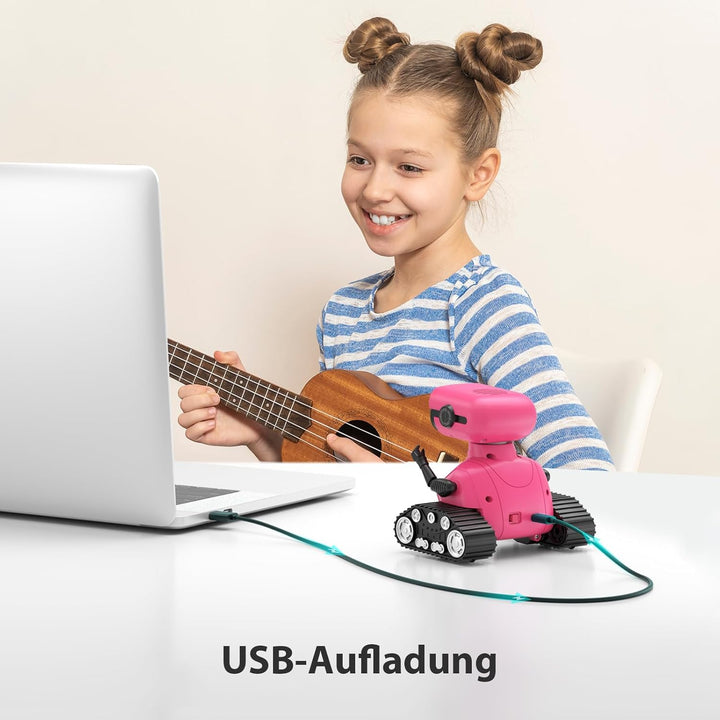 ALLCELE Roboter Kinder Spielzeug Mädchen RC Roboter Spielzeug mit Fernbedienung, Süss Aussehen, Inte