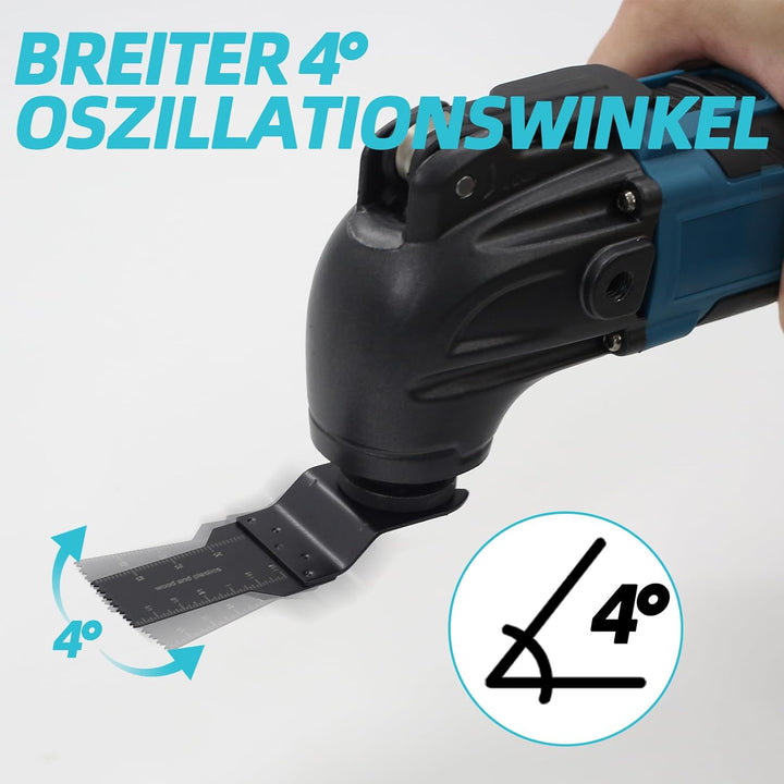 Akku Multitool Kompatibel mit Makita 18V, Oszillationswerkzeug mit 6 Geschwindigkeiten &amp; Bürstenlose