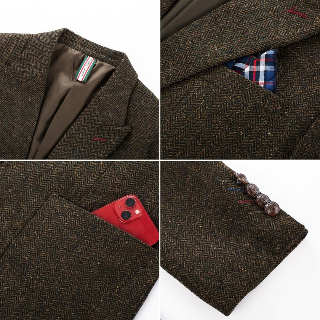 PJ PAUL JONES Sakko Herren Blazer Regular Fit British 2 Knöpfe Modern Business Jackett Blazer S Brau