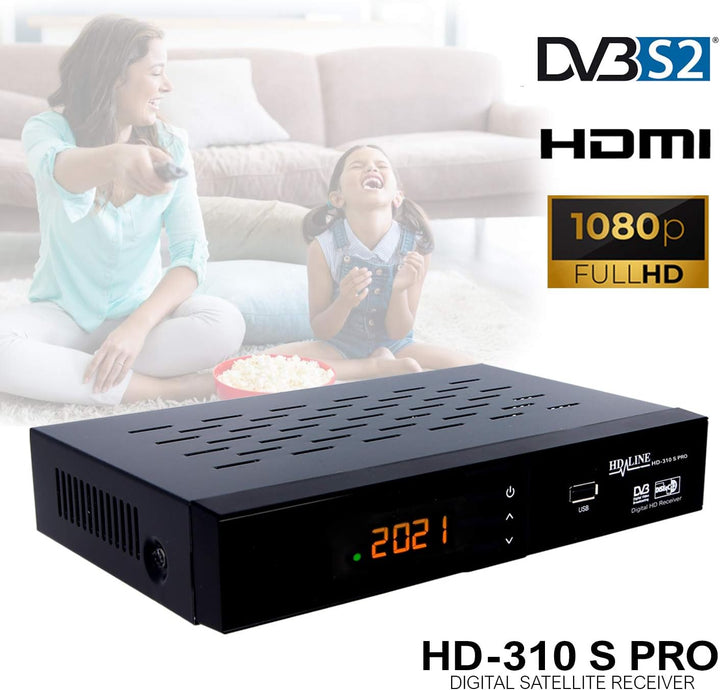 hd-line 310S PRO Receiver Satellit HD Digitaler Satelliten Receiver HDMI DVB S2 Receiver für Sat HD