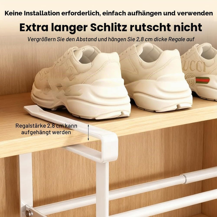 RANJIMA Unterregal Hängekorb Ausziehbar, Hängendes Schuhregal Organizer im Schrank, Verstellbarer 40