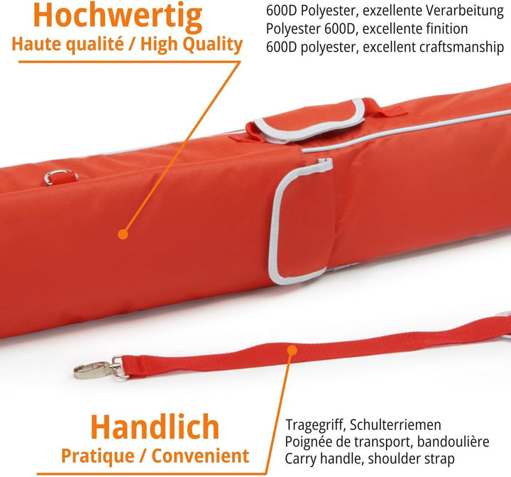 Wasserwaage 180 cm Schutztasche | Gepolsterte Tasche für Wasserwaagen bis 180 cm | Mit Aussenfach fü