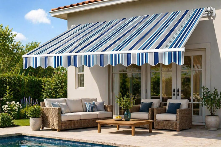 home Trends Markisenstoff 4m Markise mit Volant 5 X 3.5 m Markisenbespannung ersatzstoff 487 x 350 c