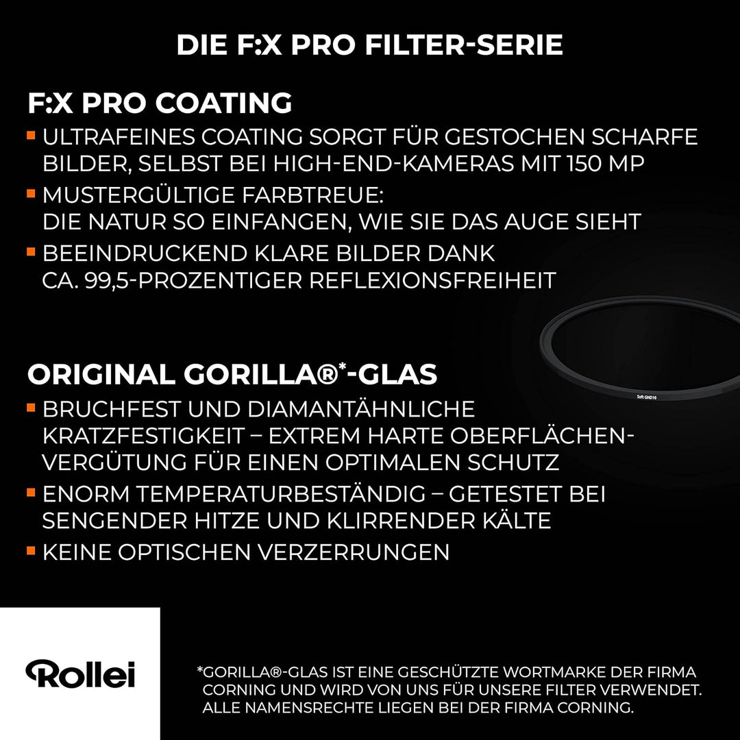 Rollei F:X Pro Magnetischer Softer-Verlaufsfilter GND16 MK II 82mm, super kratzfester magnetischer G