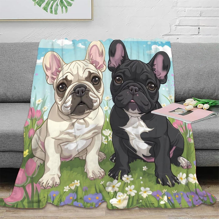 Französische Bulldogge Cosy Fluffy Blanket Pillow,Ultra-Soft Micro Fleece, Soft and Warm 3D Printed,