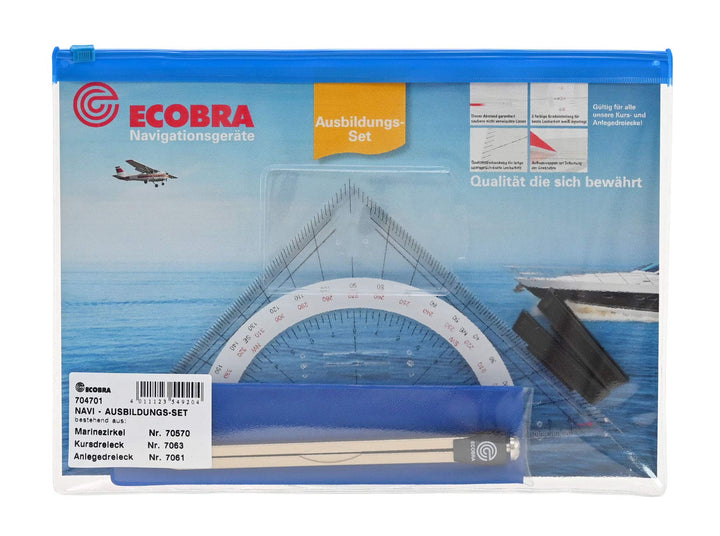 Ecobra, Navigationsbesteck mit Anlege- + Kursdreick und Marinezirkel