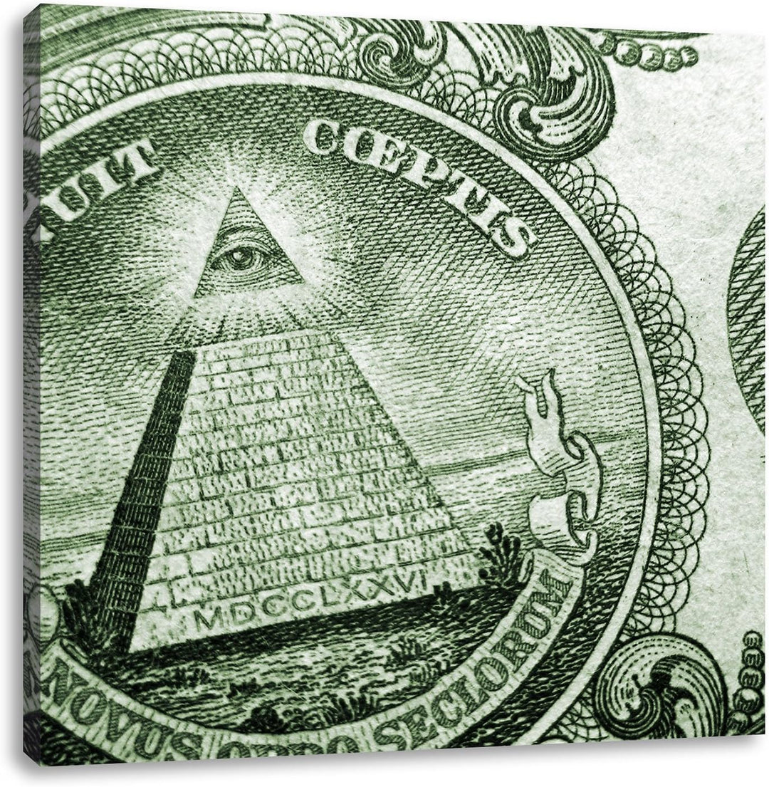 Illuminaten-Pyramide, Format: 70x70 auf Leinwand, XXL riesige Bilder fertig gerahmt mit Keilrahmen,