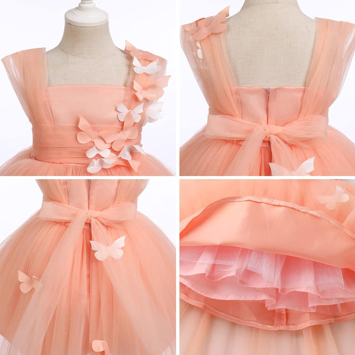 FYMNSI Baby Mädchen Prinzessin Kleid Blumenmädchenkleid Taufkleid Kleinkinder Schmetterling Festlich