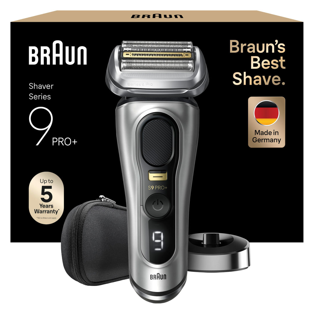Braun Series 9 Pro+ Rasierer Herren Elektrisch, Elektrorasierer mit 5 Pro Rasierelementen, Langhaars
