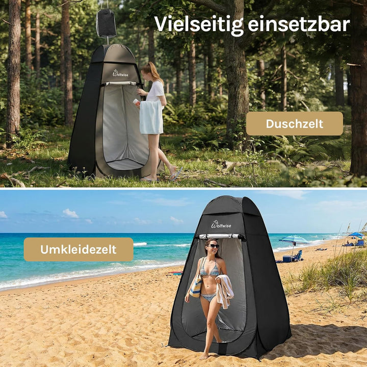 Wolfwise Pop up Toilettenzelt Umkleidezelt, Camping Duschzelt Outdoor Mobile Toilette Umkleidekabine