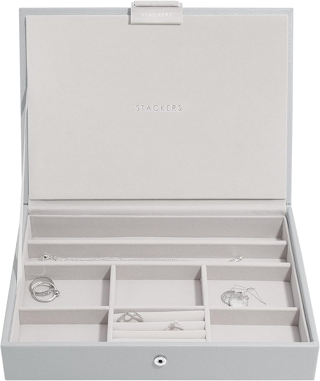 Stackers Pebble Grey Classic Medium Jewellery Box Lid, Pebble Grey