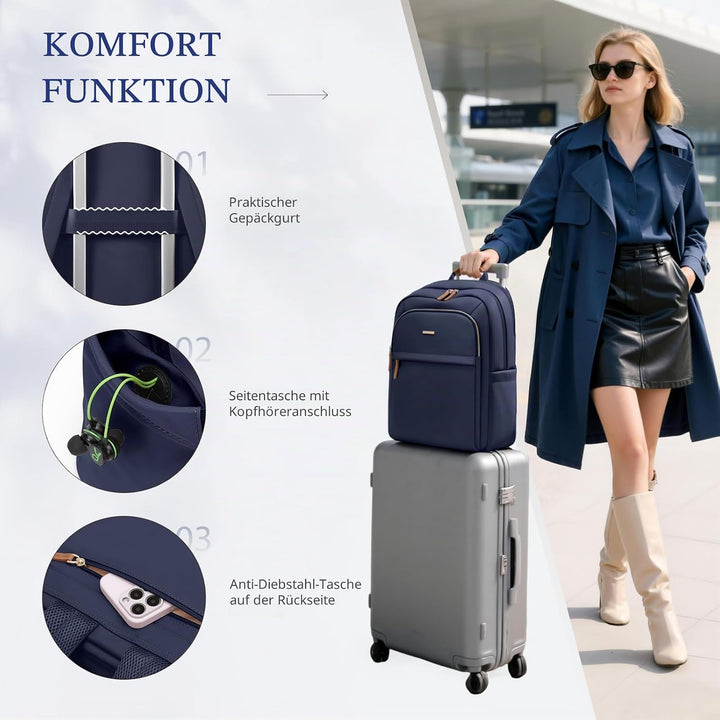 Rucksack Damen für Schule, Laptop Rucksack 16 Zoll, Gross Schultasche Arbeitstasche Lehrertasche Bac