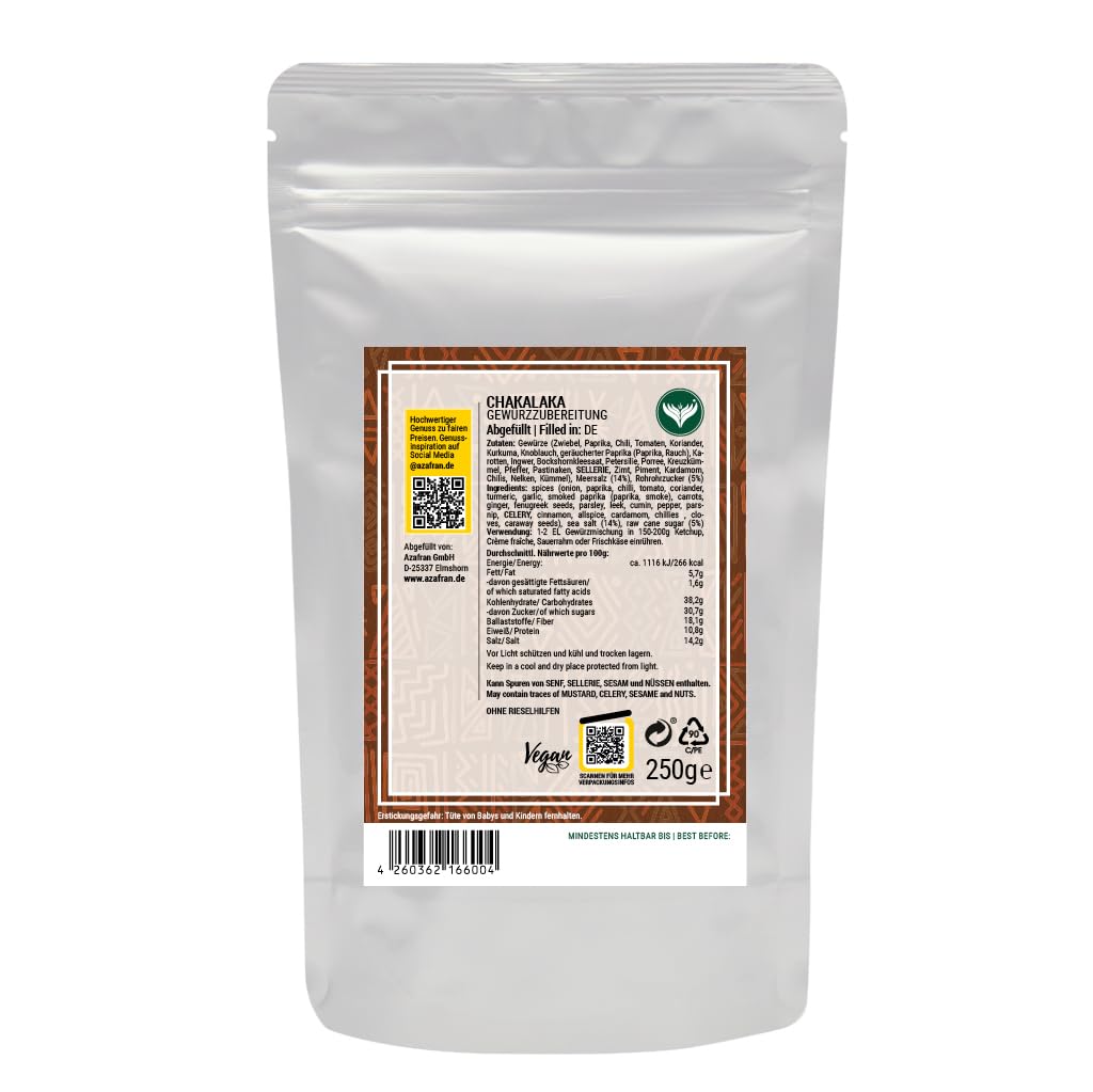 Azafran Chakalaka Gewürz/Gewürzzubereitung für einen afrikanischen Dip/Sauce 1000g 1 kg (1er Pack),