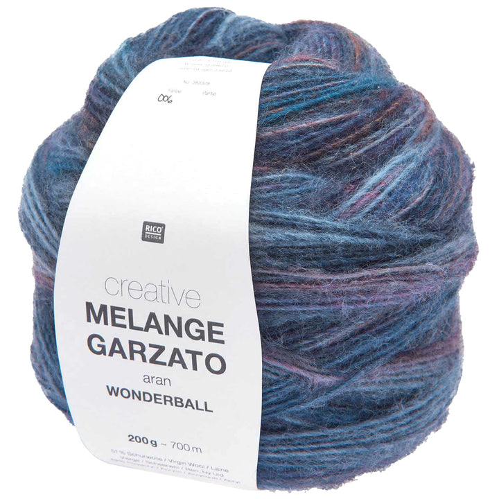 Rico Creative Melange Garzato Aran Wonderball 6 - lila / petrol, 6 - lila / petrol