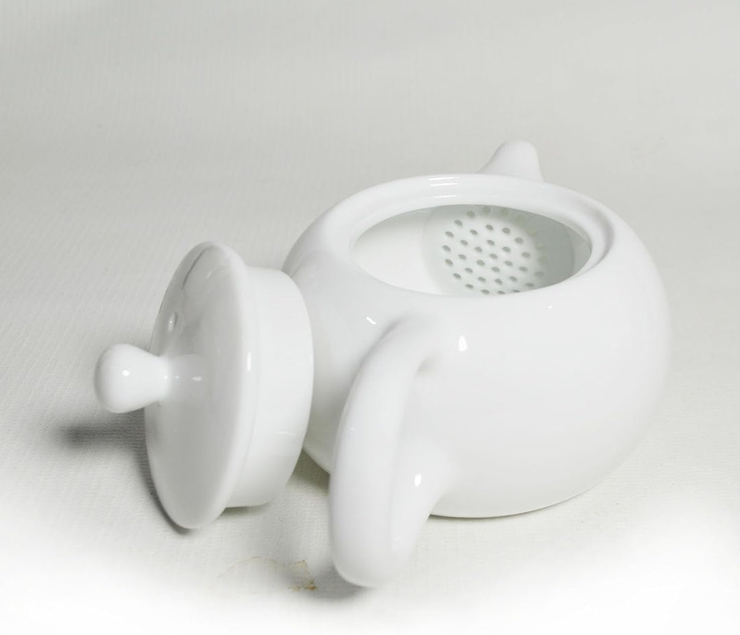 Porzellan-Teekanne, 170 ml, kleine Teekanne, weiss, chinesisches Gongfu-Tee-Set (verheissungsvolle W