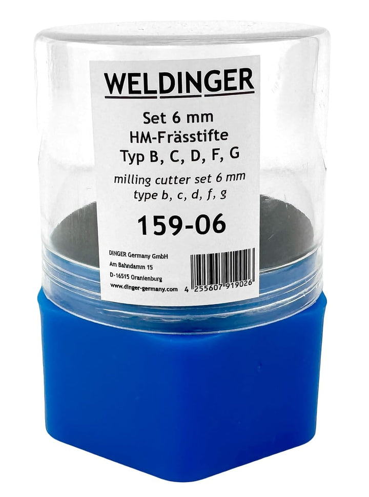 WELDINGER HM Frässtifte SET 6mm B C D F G für Metall und Geradschleifer