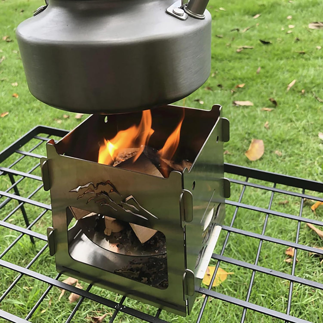 Faltbarer Lagerfeuer-Grill, Camping-Feuerstelle mit Tragetasche, Faltbar BBQ Feuerstelle Grill für C
