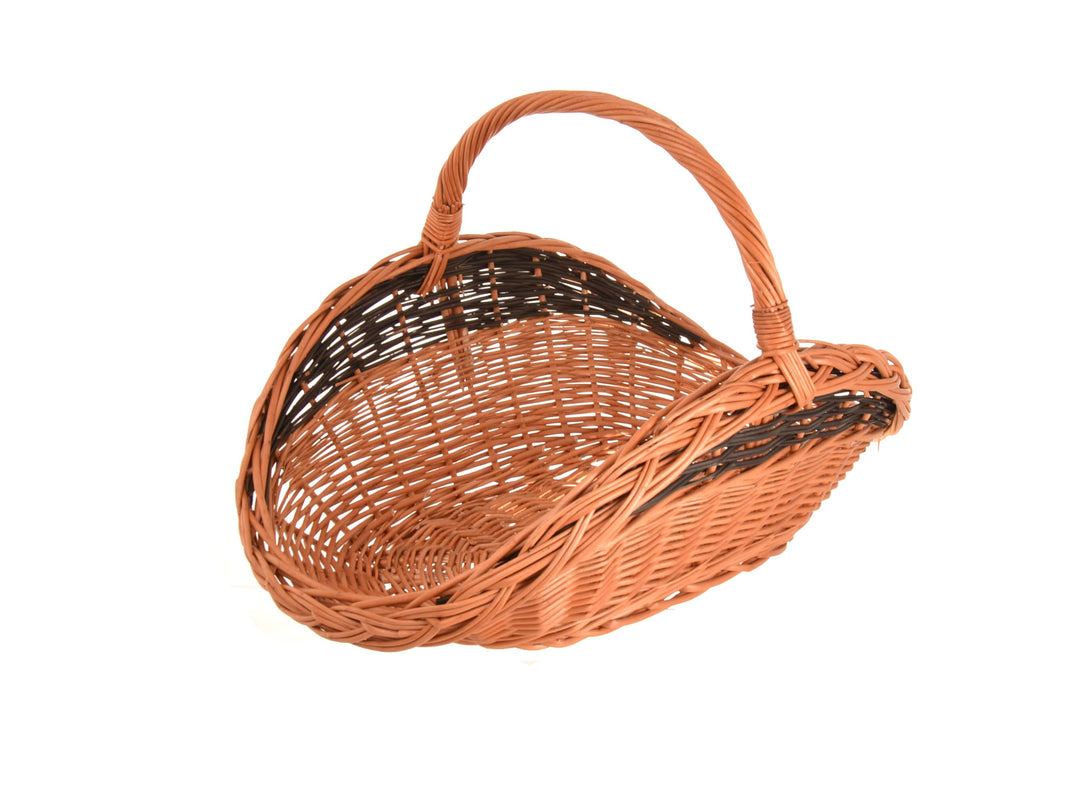 Weidenkorb für Kaminholz 62 x 42 cm – Handgefertigte Holz- &amp; Dekokörbe mit Griff – Kamin Holzkorb Na