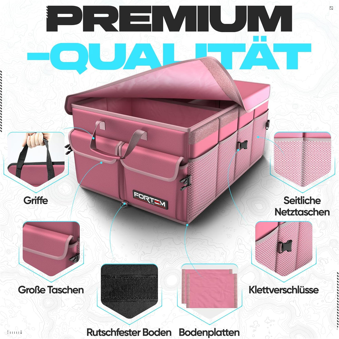 FORTEM Kofferraum Organizer, Kofferraumtasche, Zusammenklappbarer Auto Organizer Kofferraum mit Fäch