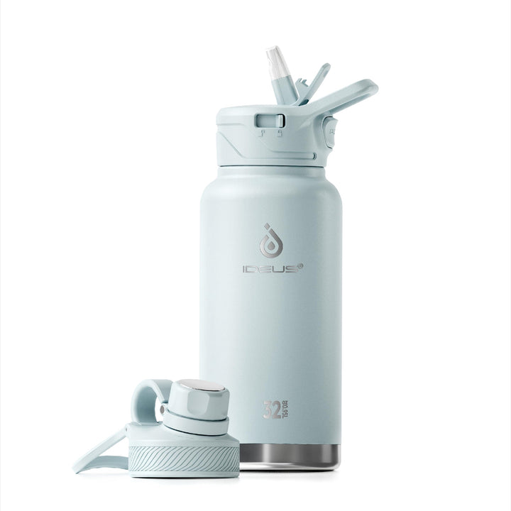IDEUS Vakuumisolierte Wasserflasche, 32 Oz (950 ml) Edelstahl Doppelwand Flasche Metall Sport Kantin