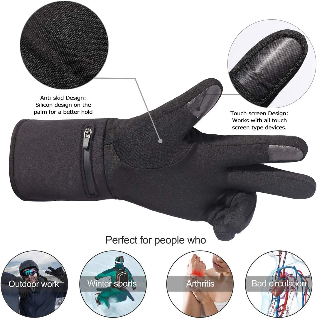 elektrische beheizte Handschuhe für Herren Damen，wiederaufladbar beheizbare Winter Handschuhe für Ou