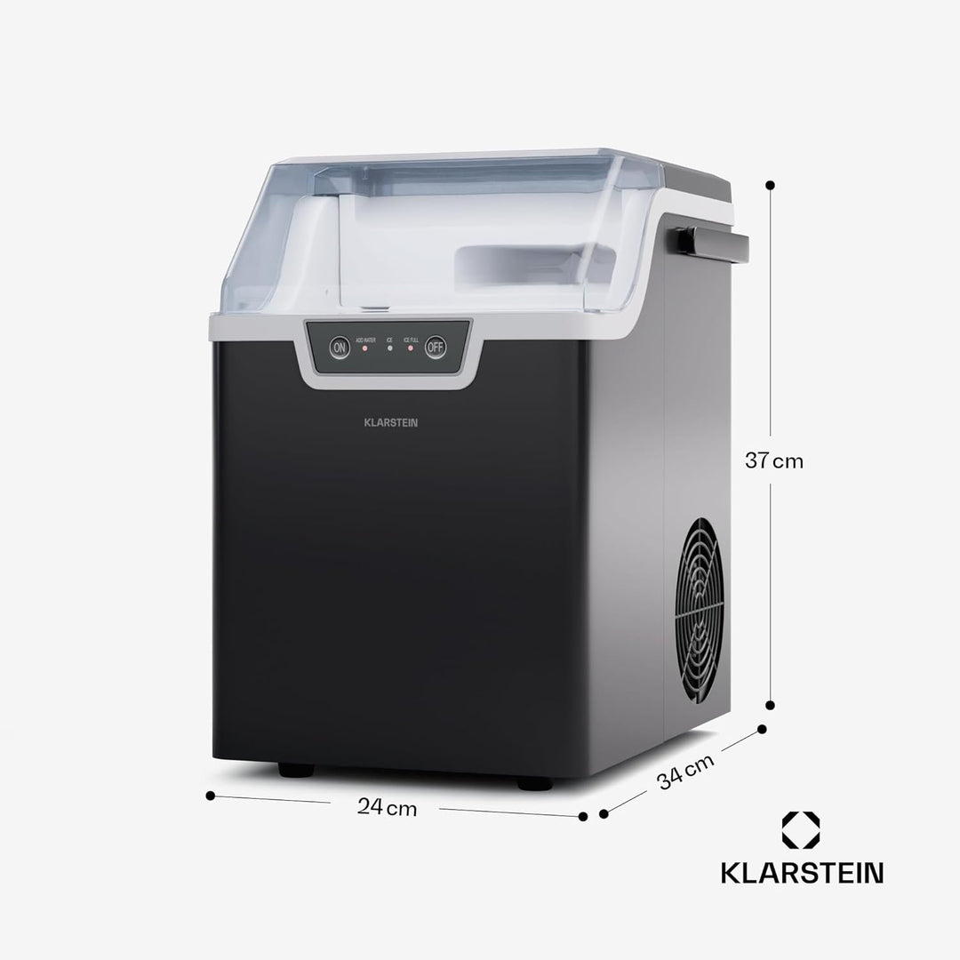 Klarstein Eiswürfelmaschine für Zuhause, Camping & Gastro, 200W Mini-Eiswürfelmaschine Klein, 4 Min