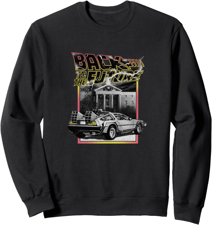 Back To The Future DeLorean Distressed Poster Sweatshirt