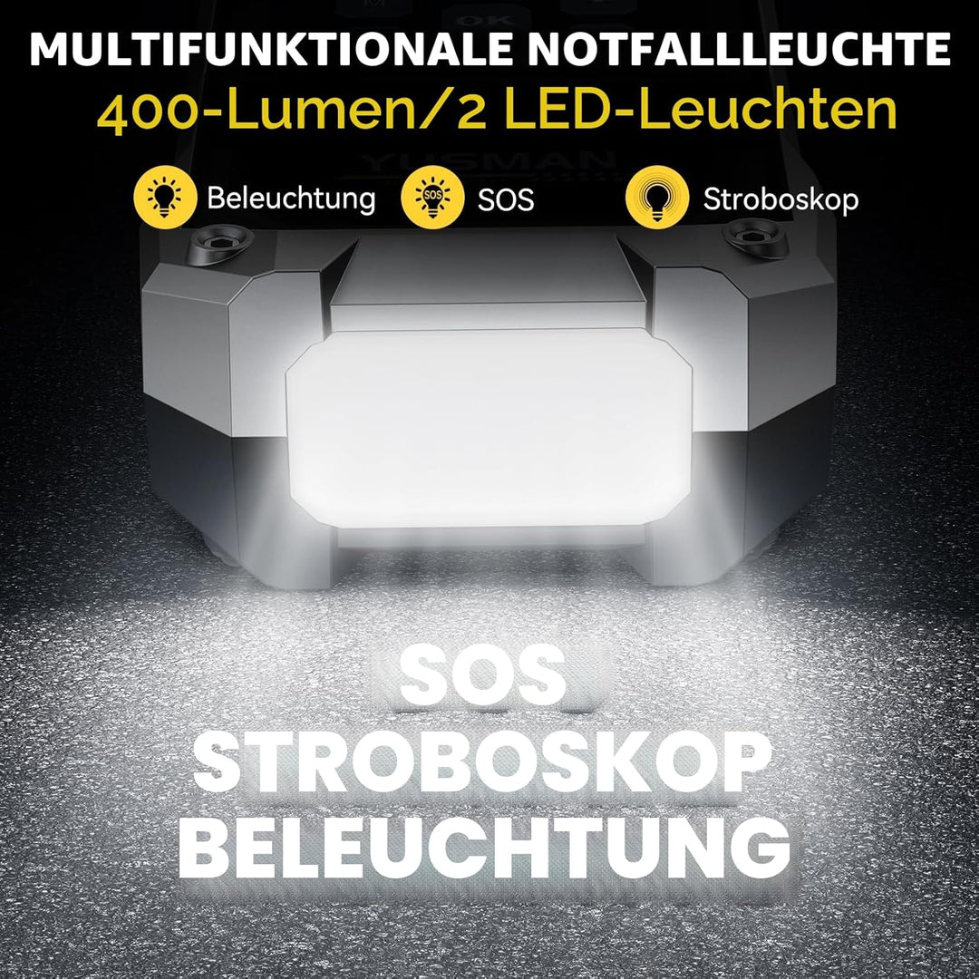 YUSMAN Starthilfe Powerbank mit Kompressor | 8000A Auto Starthilfe für alle Benzinmotoren & 7L Diese