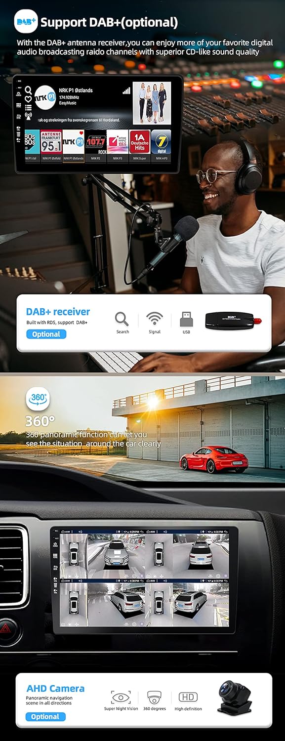 JOYX Android 12 Autoradio 9 Zoll Passt für Audi A4 (2003-2011) - [4G+64G] - Eingebaut DSP/Carplay/An