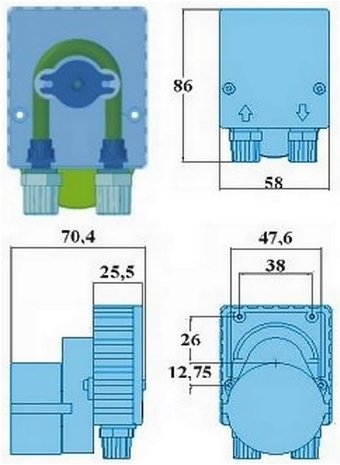Dosierpumpe, Schlauchpumpe PSP 230V 1,2l/h Santoprene