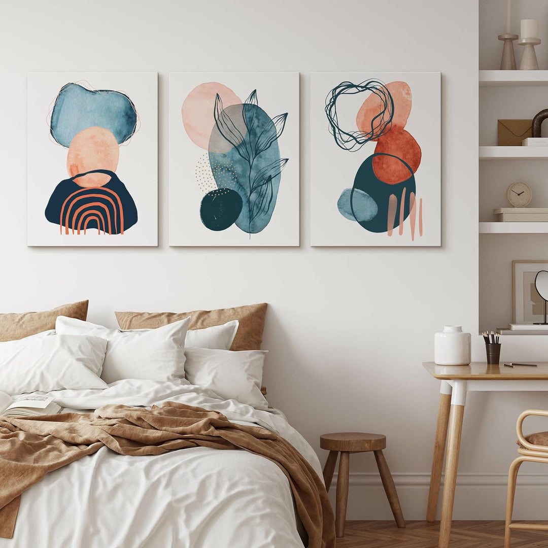 Muralo - Wandbilder Set - Leinwand Bilder Set Aufhängefertig - Bilder für Wohnzimmer Schlafzimmer -