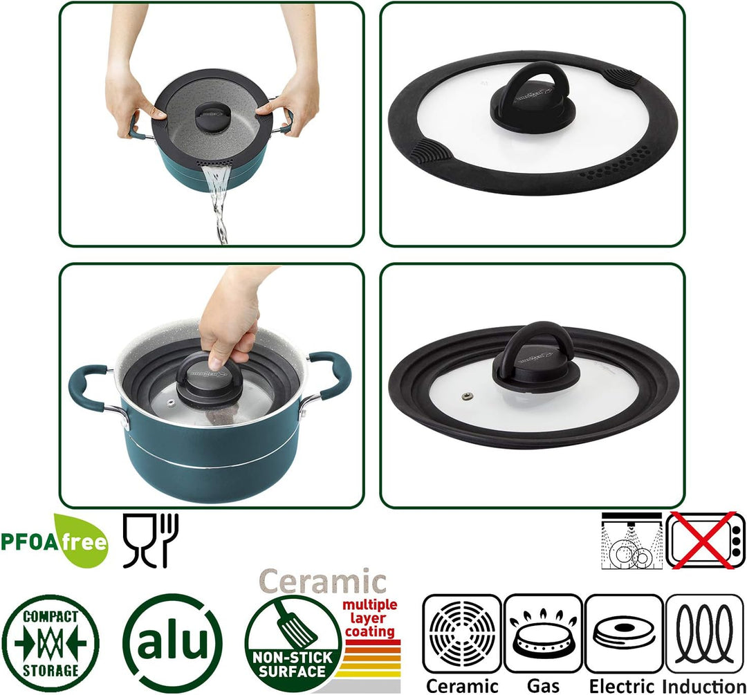 Brunner Carezza NG Camping-Kochgeschirr-Set aus Keramik mit Leichter Beschichtung, stapelbar, Ø 22 c