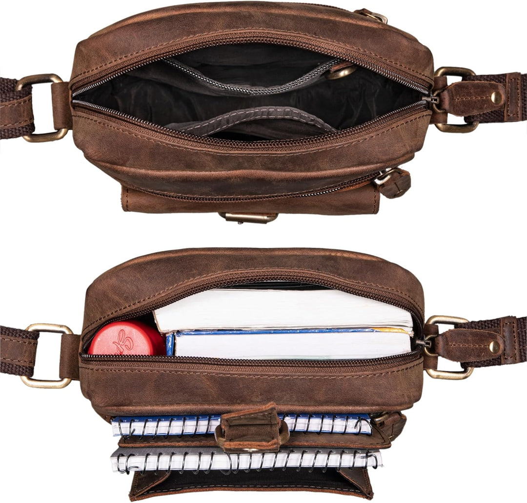 ROYALZ "Knoxville kleine Ledertasche Herren Vintage Männer Umhängetasche Mini Messenger Bag Schulter