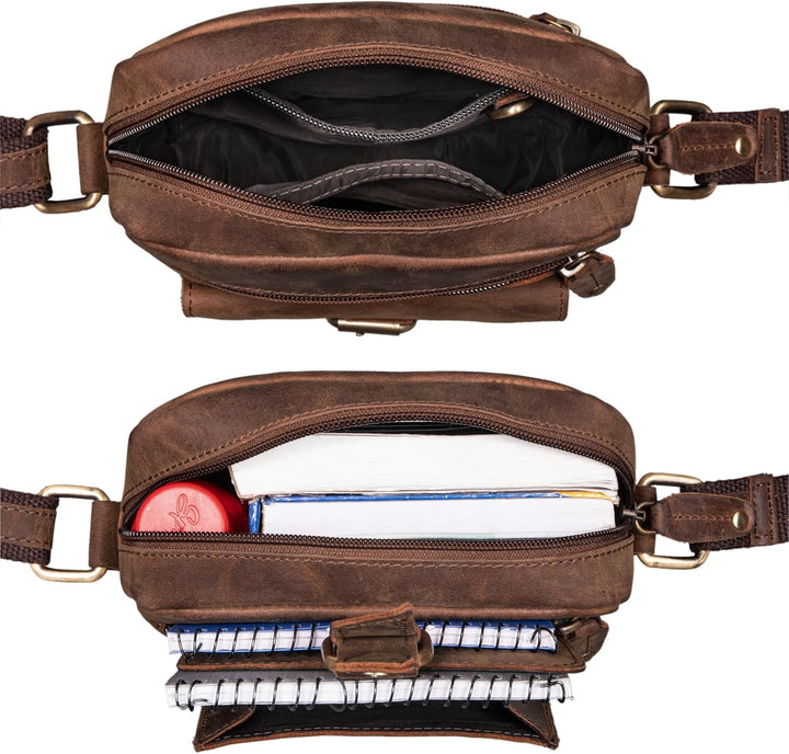 ROYALZ "Knoxville kleine Ledertasche Herren Vintage Männer Umhängetasche Mini Messenger Bag Schulter