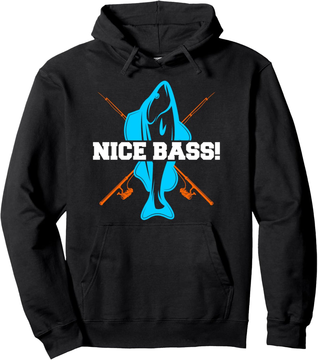 Nice Bass Funny Barsch Fish Fishing Lake Rod Fisherman Pullover Hoodie
