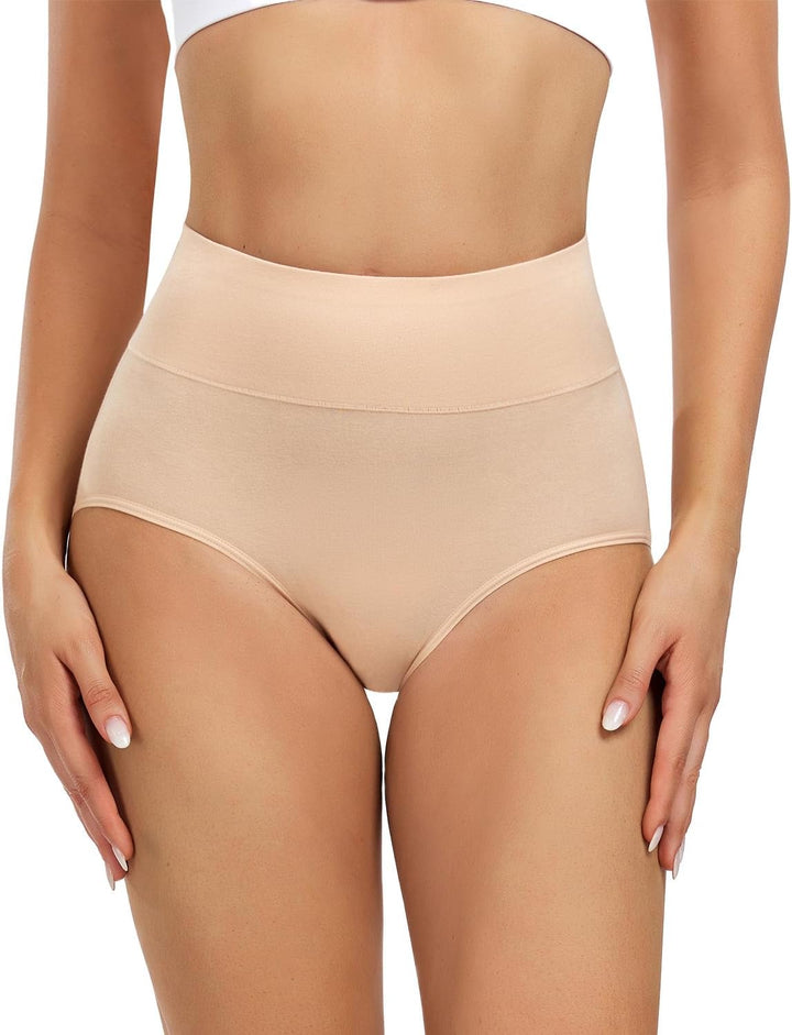 wirarpa Damen Unterhosen Baumwolle Unterwäsche Hohe Taille Slips Hoher Taillenslip für Frauen 5er Pa
