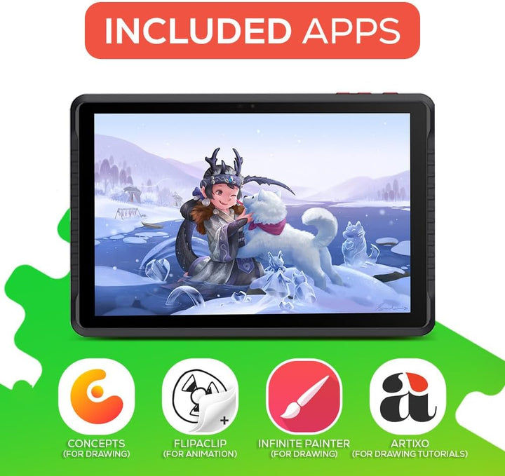 PicassoTab A10 Zeichentablett • Kein Computer erforderlich • Zeichen-Apps & Tutorials • Stylus-Stift