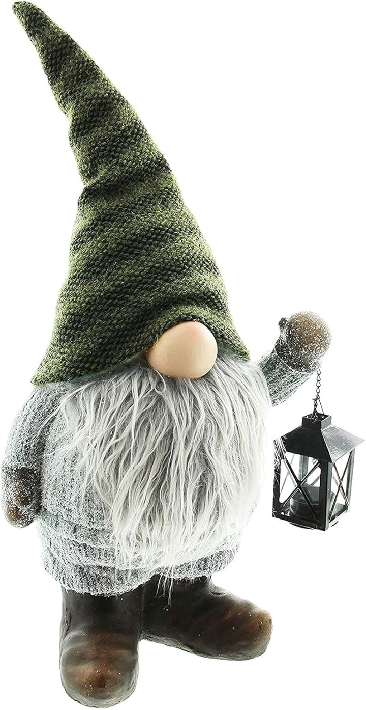 Dekoleidenschaft Wichtel gross, 56 cm hoch, aus Textil und Kunstfell, mit Laterne, Dekofigur, Teelic