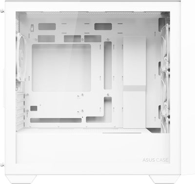 ASUS A21 Plus TG ARGB White microATX PC Gehäuse (vorinstallierte ARGB-Lüfter, Mesh Frontpanel, kompa