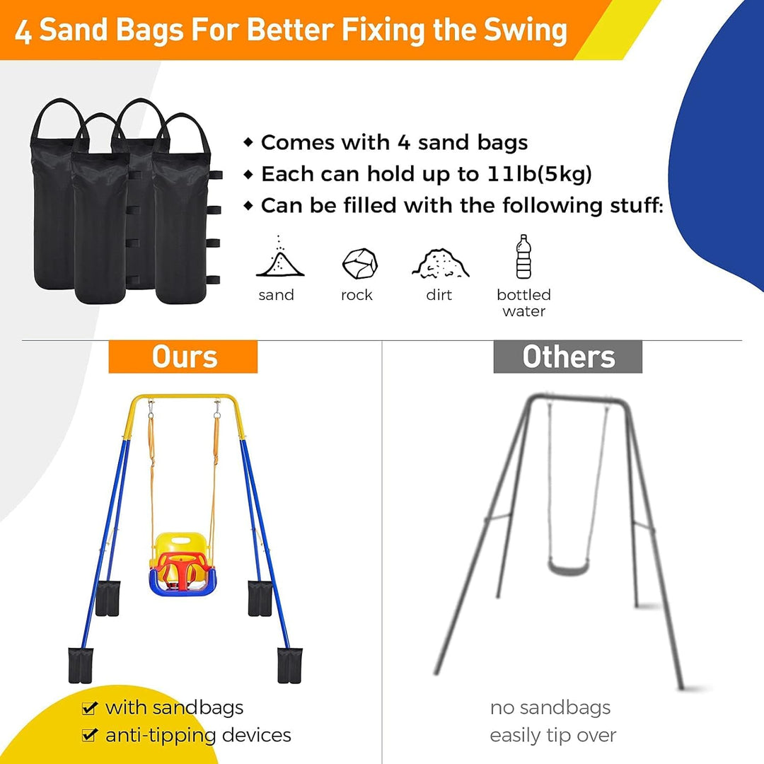 FUNLIO 2-in-1 Schaukeln set und Baby Türhopser für Kleinkinder, Schaukelset für Kinder mit 4 Sandsäc