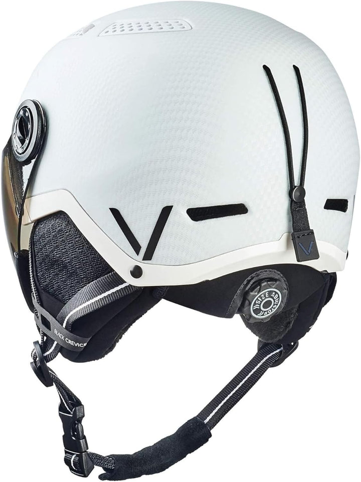 Black Crevice Skihelm Chamonix I Skihelm mit Visier im Pilotenstyle I Skihelm Herren & Damen I Unise