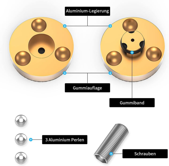 Tertullus 4er Set Lautsprecher-Füsse Resonanzdämpfer Aluminium Füsse Audio Dämpfer Shock Absorber Sc