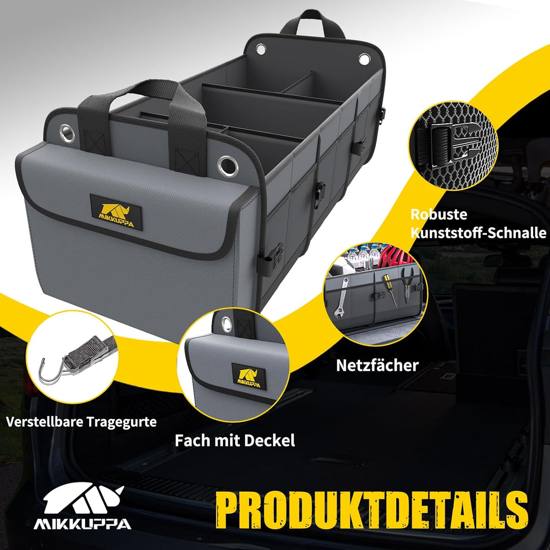 MIKKUPPA Kofferraum Organizer mit Kühltasche – 100L Grosse Kofferraumtasche, Zusammenklappbarer Auto