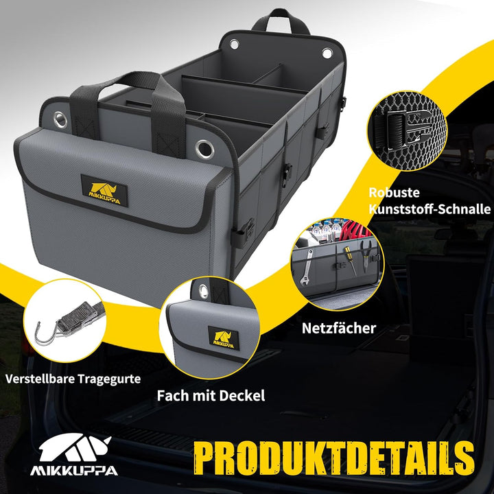 MIKKUPPA Kofferraum Organizer mit Kühltasche – 100L Grosse Kofferraumtasche, Zusammenklappbarer Auto