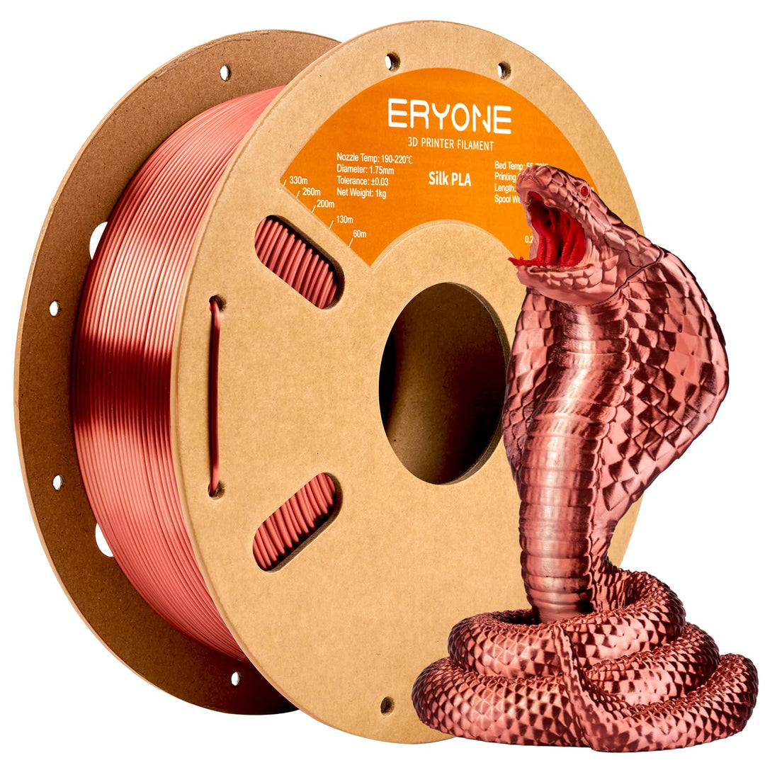 ERYONE Silk PLA Filament 1.75 mm, 3D-Drucker Filament PLA, 0,03 mm, 1 kg/Spule, Silk Rotes Kupferl S