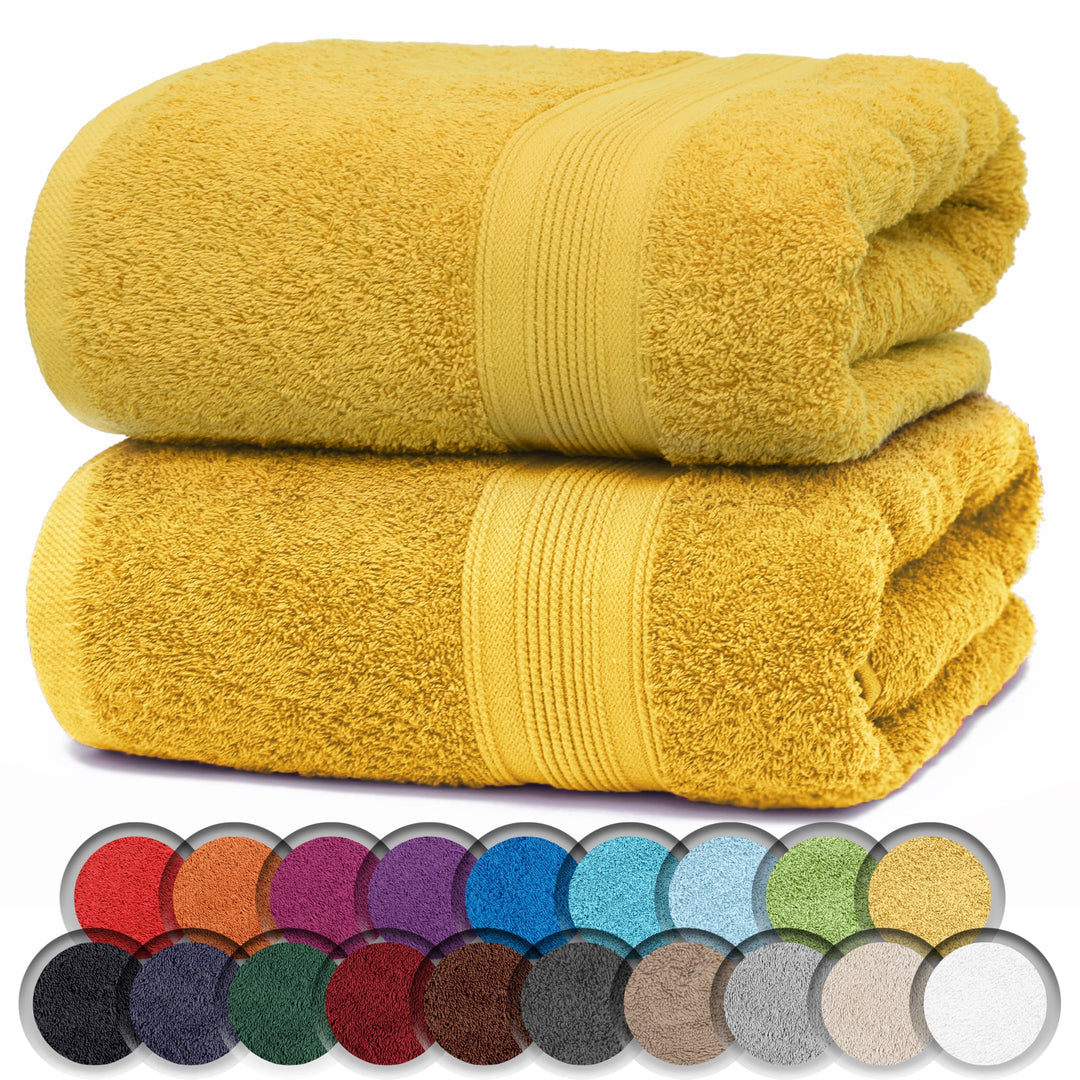 NatureMark 2er Pack Saunatuch 80 x 200 cm | Baumwolle luxuriöse Tücher | Wellnesstuch von extremer W